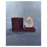 Cut Crystal Egg Paperweight with Case