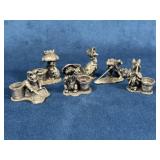 6 Animal Character Pewter Miniatures