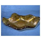 Decorative Vintage Amber Glass Bowl