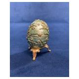 Decorative Green Enamel Egg Trinket Box