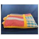Handmade Patchwork Quilt, 63" x 80"