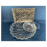 Acrylic Shell Serving Set and Mosaic Platter