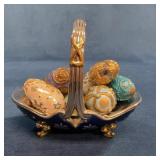 TFM Winter Egg Basket Ceramic Set