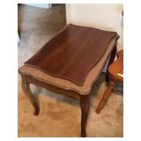 Wood Side Table with Scalloped Edge, 20 x 27"