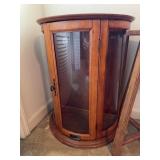Wood and Glass Demi-Lune Display Cabinet 28"