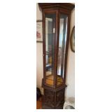 Wood and Glass Corner Display Cabinet, 72"