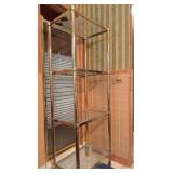 Brass and Glass Shelf Unit, 25x68x15"