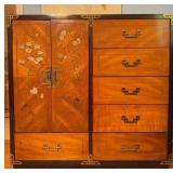 Asian Style Wood Cabinet 45.5x46x19"