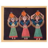 Hand-Embroidered Textile Art, 14x18"