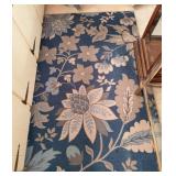 Floral Area Rug Blue and Beige 38x60"
