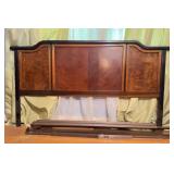 Wood Bed Headboard w/ Brass Detail, 82x46.5"