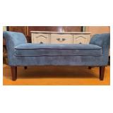 Blue Upholstered Bench, 50x18x24"