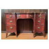 Wooden Desk with Brass Pulls, 48x20x30"