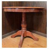 Round Wood Pedestal Table, 33" Diameter