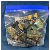 Bag of 10 Die-Cast Military Toy Vehicles