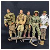 5 GI Joe Military Action Figures