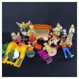Figurines and Toy Car Parts Lot