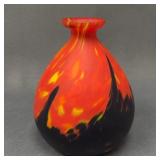 Rï¿½ckl Attributed Orange Shimmy Pfau Vintage Vase