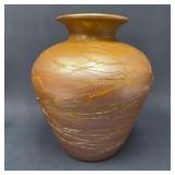 Victor Durand Attributed Iridescent Gold Vase, 12"