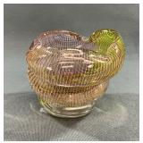 Harrachov Harrtil 1950s Lattice Glass Bowl