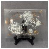 MCM Fused Glass Trinket Dish by Higgins, Signed