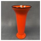 Vintage Orange Tango Glass Vase, 9 Inches Tall