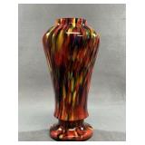 Antique Bohemian Kralik Fire Decor Baluster Vase