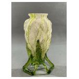 Antique Kralik Veined Footed Art Glass Vase