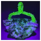 Victorian Bohemian Spatter Art Glass Basket