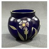 Antique Art Nouveau Cobalt Enamel Vase, 1900s