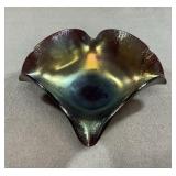 Imperial Pearl Amethyst Carnival Glass Tricorn