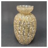 Vintage Speckled Glass Vase w/ Glittering Silveria