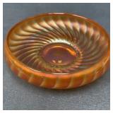 Small Vintage Marigold Carnival Console Bowl, 6.5"