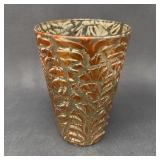 Vintage Textured Iridescent Glass Vase, 8 Inches