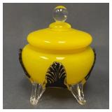 Vintage Tango Glass Candy Dish with Applied Feet