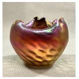 Loetz Medici Iridescent Art Glass Rose Bowl