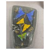 Higgins Art Glass Tray with Butterfly Motif