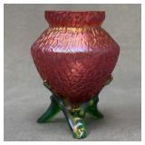 Kralik Martelï¿½ Iridescent Vase w/ Botanical Feet