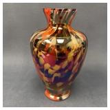 Elegant Cased Splatter Glass Vase, 10.5" Tall
