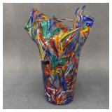 Confetti Art Glass Vase, 8 Inches Tall