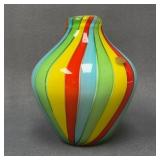 Vintage Murano Thick Walled Art Glass Vase 6.5"