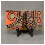 Vintage Fused Glass Panel by Higgins, Signed