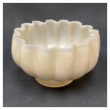 Vintage Opalescent Deep Fluted Glass Bowl