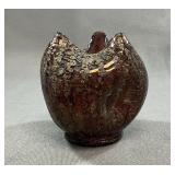 Dugan Glass Iridescent Frit Art Glass Vase