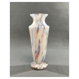 Antique Czech Pastel Spatter Glass Baluster Vase