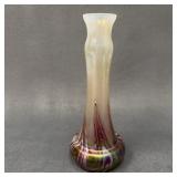 Vintage Art Nouveau Style Iridescent Vase, 8"