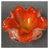 Murano Glass Bowl with Gold Flecks, 5 Inch