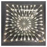 Higgins Vintage Fused Glass Trinket Tray, Signed