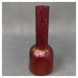 Wilhelm Kralik Iridescent Cranberry Vase, 7"