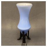Vintage Blue Art Deco Glass Vase